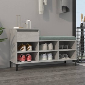 Concrete gray plywood shoe rack furniture 102x36x60 cm by vidaXL, Shoe racks and shoe organizers - Ref: Foro24-821216, Price:...