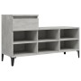 Mueble zapatero madera contrachapada gris hormigón 102x36x60 cm de vidaXL, Zapateros y organizadores de calzado - Ref: Foro24...