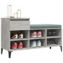 Mueble zapatero madera contrachapada gris hormigón 102x36x60 cm de vidaXL, Zapateros y organizadores de calzado - Ref: Foro24...