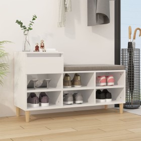 Shoe cabinet made of white glossy plywood, 102x36x60 cm by vidaXL, Shoe racks and shoe organizers - Ref: Foro24-821206, Price...