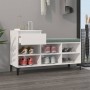 Mueble zapatero madera contrachapada blanco brillo 102x36x60 cm de vidaXL, Zapateros y organizadores de calzado - Ref: Foro24...