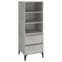 Aparador alto madera contrachapada gris hormigón 40x36x110 cm de vidaXL, Aparadores - Ref: Foro24-821248, Precio: 65,82 €, De...