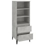 Aparador alto madera contrachapada gris hormigón 40x36x110 cm de vidaXL, Aparadores - Ref: Foro24-821248, Precio: 65,82 €, De...