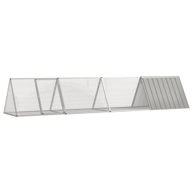 Jaula para conejos acero galvanizado gris 403,5x80,5x71 cm de vidaXL, Jaulas y habitáculos para animales pequeños - Ref: Foro...