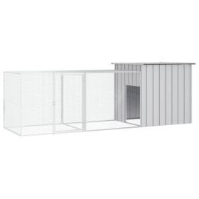 Gallinero de acero galvanizado gris 300x91x100 cm de vidaXL, Jaulas y habitáculos para animales pequeños - Ref: Foro24-310646...