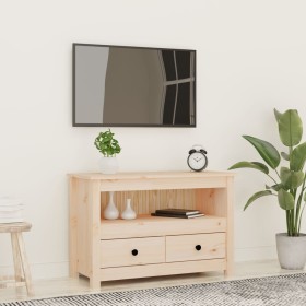 Solid pine wood TV cabinet 79x35x52 cm by vidaXL, TV Furniture - Ref: Foro24-821497, Price: 78,42 €, Discount: %