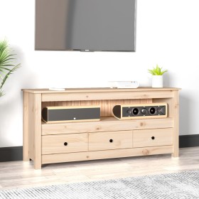 Mueble de TV de madera maciza de pino 114x35x52 cm de vidaXL, Muebles TV - Ref: Foro24-821502, Precio: 116,73 €, Descuento: %