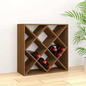 Honey brown solid pine wood bottle rack 62x25x62 cm by vidaXL, Wine and liquor cabinets - Ref: Foro24-821545, Price: 82,99 €,...