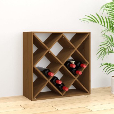 Botellero madera maciza de pino marrón miel 62x25x62 cm de vidaXL, Armarios para vino y licores - Ref: Foro24-821545, Precio:...