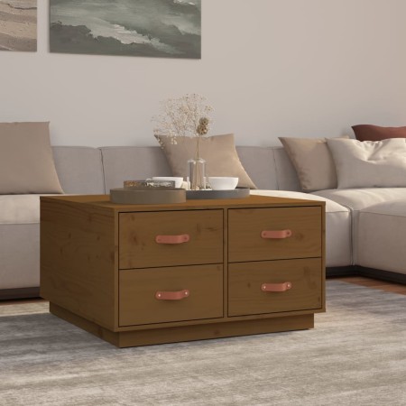 Solid honey brown pine wood coffee table 80x80x45 cm by vidaXL, Coffee table - Ref: Foro24-821520, Price: 125,05 €, Discount: %