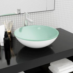 White tempered glass sink 42x14 cm by vidaXL, Sinks - Ref: Foro24-345251, Price: 56,99 €, Discount: %