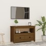 Solid pine wood TV stand in honey brown color, 79x35x52 cm by vidaXL, TV Furniture - Ref: Foro24-821500, Price: 93,09 €, Disc...