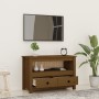 Solid pine wood TV stand in honey brown color, 79x35x52 cm by vidaXL, TV Furniture - Ref: Foro24-821500, Price: 93,09 €, Disc...