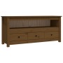 Mueble de TV madera maciza de pino marrón miel 114x35x52 cm de vidaXL, Muebles TV - Ref: Foro24-821505, Precio: 88,06 €, Desc...