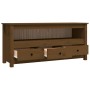 Mueble de TV madera maciza de pino marrón miel 114x35x52 cm de vidaXL, Muebles TV - Ref: Foro24-821505, Precio: 88,06 €, Desc...