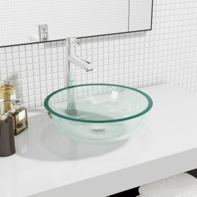 Lavabo de vidrio templado transparente 35x12 cm de vidaXL, Lavabos - Ref: Foro24-345234, Precio: 42,50 €, Descuento: %