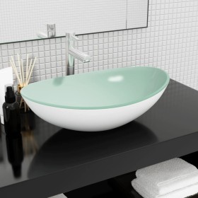 White tempered glass sink 54.5x35x15.5 cm by vidaXL, Sinks - Ref: Foro24-345256, Price: 74,96 €, Discount: %