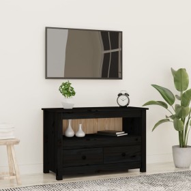 Solid black pine wood TV cabinet 79x35x52 cm by vidaXL, TV Furniture - Ref: Foro24-821501, Price: 93,99 €, Discount: %