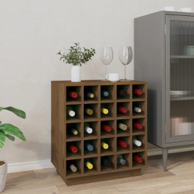 Honey brown solid pine wood wine rack 55.5x34x61 cm by vidaXL, Wine and liquor cabinets - Ref: Foro24-821530, Price: 83,99 €,...