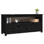 Mueble de TV de madera maciza de pino negro 114x35x52 cm de vidaXL, Muebles TV - Ref: Foro24-821506, Precio: 113,35 €, Descue...