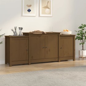 Honey brown solid pine wood sideboard 164x37x68 cm by vidaXL, Sideboards - Ref: Foro24-821495, Price: 212,99 €, Discount: %