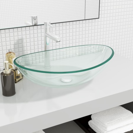 Lavabo de vidrio templado transparente 54,5x35x15,5 cm de vidaXL, Lavabos - Ref: Foro24-345238, Precio: 67,17 €, Descuento: %