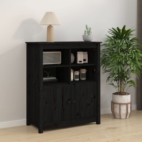 Solid black pine wood sideboard 83x41.5x100 cm by vidaXL, Sideboards - Ref: Foro24-821516, Price: 148,99 €, Discount: %