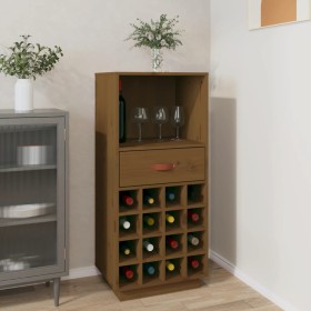 Solid pine wood wine rack in honey brown color, 45x34x100 cm by vidaXL, Wine and liquor cabinets - Ref: Foro24-821535, Price:...