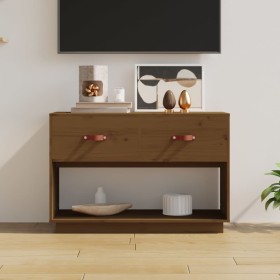 Honey brown solid pine wood TV cabinet 90x40x60 cm by vidaXL, TV Furniture - Ref: Foro24-821525, Price: 75,58 €, Discount: %