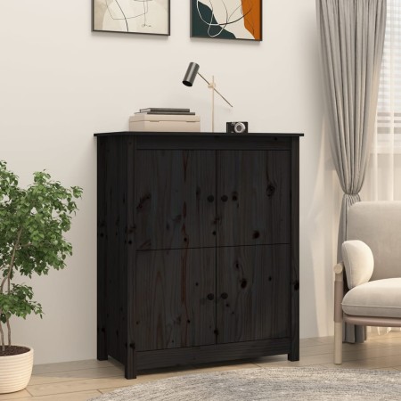 Solid black pine wood sideboard 83x41.5x100 cm by vidaXL, Sideboards - Ref: Foro24-821511, Price: 153,21 €, Discount: %