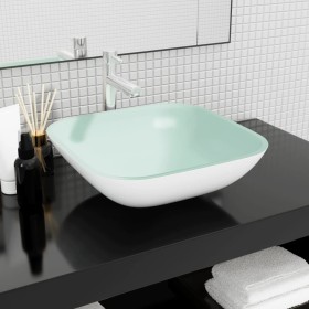 Lavabo de vidrio blanco 42x42x14 cm de vidaXL, Lavabos - Ref: Foro24-345254, Precio: 67,99 €, Descuento: %