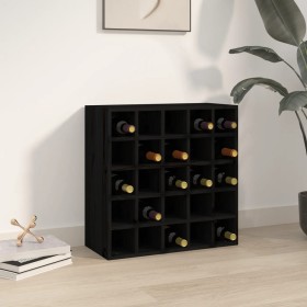 Solid black pine wood wine rack 56x25x56 cm by vidaXL, Wine and liquor cabinets - Ref: Foro24-821541, Price: 93,99 €, Discoun...