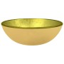 Lavabo de vidrio templado dorado 35x12 cm de vidaXL, Lavabos - Ref: Foro24-345258, Precio: 57,91 €, Descuento: %