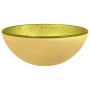 Lavabo de vidrio templado dorado 30x12 cm de vidaXL, Lavabos - Ref: Foro24-345259, Precio: 56,46 €, Descuento: %