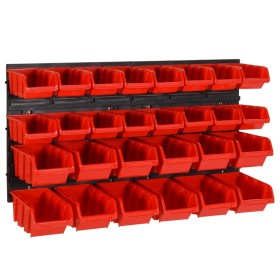 Workshop shelves set 30 units red and black polypropylene 77x39 cm by vidaXL, Tool cabinets - Ref: Foro24-152203, Price: 44,1...