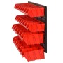 Werkstattregal-Set, 30 Einheiten, rotes und schwarzes Polypropylen, 77 x 39 cm von vidaXL, Werkzeugschränke - Ref: Foro24-152...