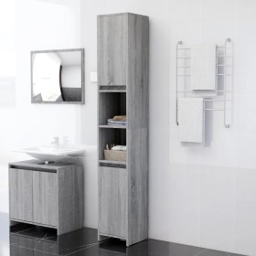 Sonoma gray plywood bathroom cabinet 30x30x183.5 cm by vidaXL, Bathroom furniture - Ref: Foro24-815109, Price: 79,74 €, Disco...