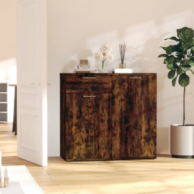 Smoked oak plywood sideboard 80x36x75 cm by vidaXL, Sideboards - Ref: Foro24-815489, Price: 71,99 €, Discount: %