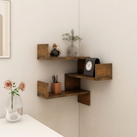 Corner wall shelf smoked oak 40x40x50 cm by vidaXL, Shelves and shelves - Ref: Foro24-815204, Price: 20,49 €, Discount: %