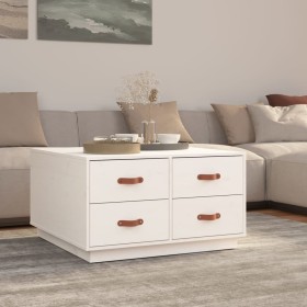 Solid white pine wood coffee table 80x80x45 cm by vidaXL, Coffee table - Ref: Foro24-821518, Price: 156,49 €, Discount: %