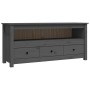 Gray pine solid wood TV cabinet 114x35x52 cm by vidaXL, TV Furniture - Ref: Foro24-821504, Price: 113,26 €, Discount: %