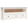 Solid white pine wood TV cabinet 114x35x52 cm by vidaXL, TV Furniture - Ref: Foro24-821503, Price: 100,25 €, Discount: %