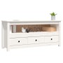 Solid white pine wood TV cabinet 114x35x52 cm by vidaXL, TV Furniture - Ref: Foro24-821503, Price: 100,25 €, Discount: %