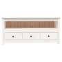 Solid white pine wood TV cabinet 114x35x52 cm by vidaXL, TV Furniture - Ref: Foro24-821503, Price: 100,25 €, Discount: %