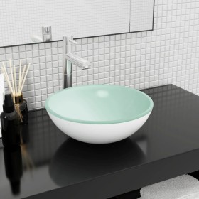 White tempered glass sink 35x12 cm by vidaXL, Sinks - Ref: Foro24-345252, Price: 54,44 €, Discount: %