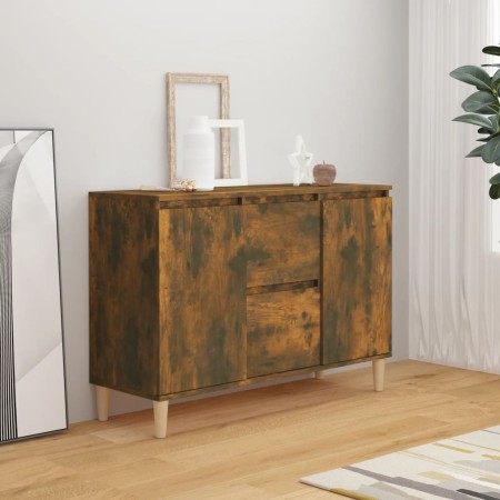 Smoked oak engineered wood sideboard 101x35x70 cm by vidaXL, Sideboards - Ref: Foro24-815162, Price: 81,99 €, Discount: %