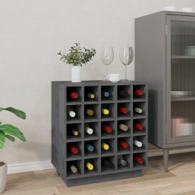 Solid gray pine wood wine rack 55.5x34x61 cm by vidaXL, Wine and liquor cabinets - Ref: Foro24-821529, Price: 107,99 €, Disco...