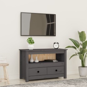 Mueble de TV de madera maciza de pino gris 79x35x52 cm de vidaXL, Muebles TV - Ref: Foro24-821499, Precio: 93,99 €, Descuento: %