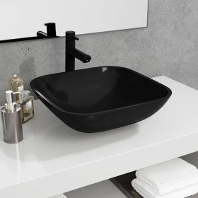 Black glass sink 42x42x14 cm by vidaXL, Sinks - Ref: Foro24-345248, Price: 50,22 €, Discount: %