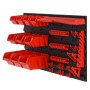 Set estantes taller 35 pzas polipropileno rojo y negro 77x39 cm de vidaXL, Armarios para herramientas - Ref: Foro24-152205, P...